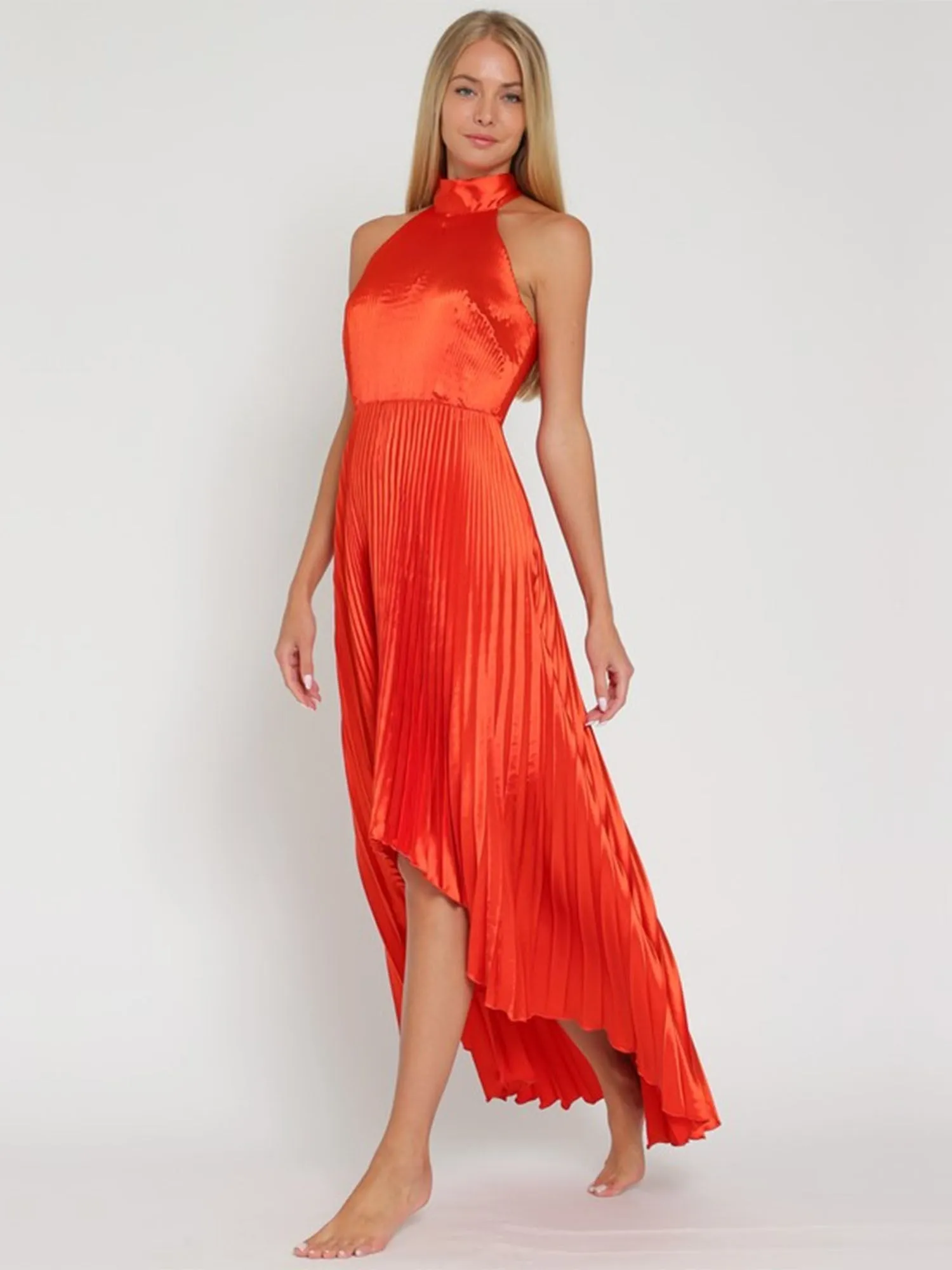 Aakaa Pleated Halter Neck Dress - Brands We Love
