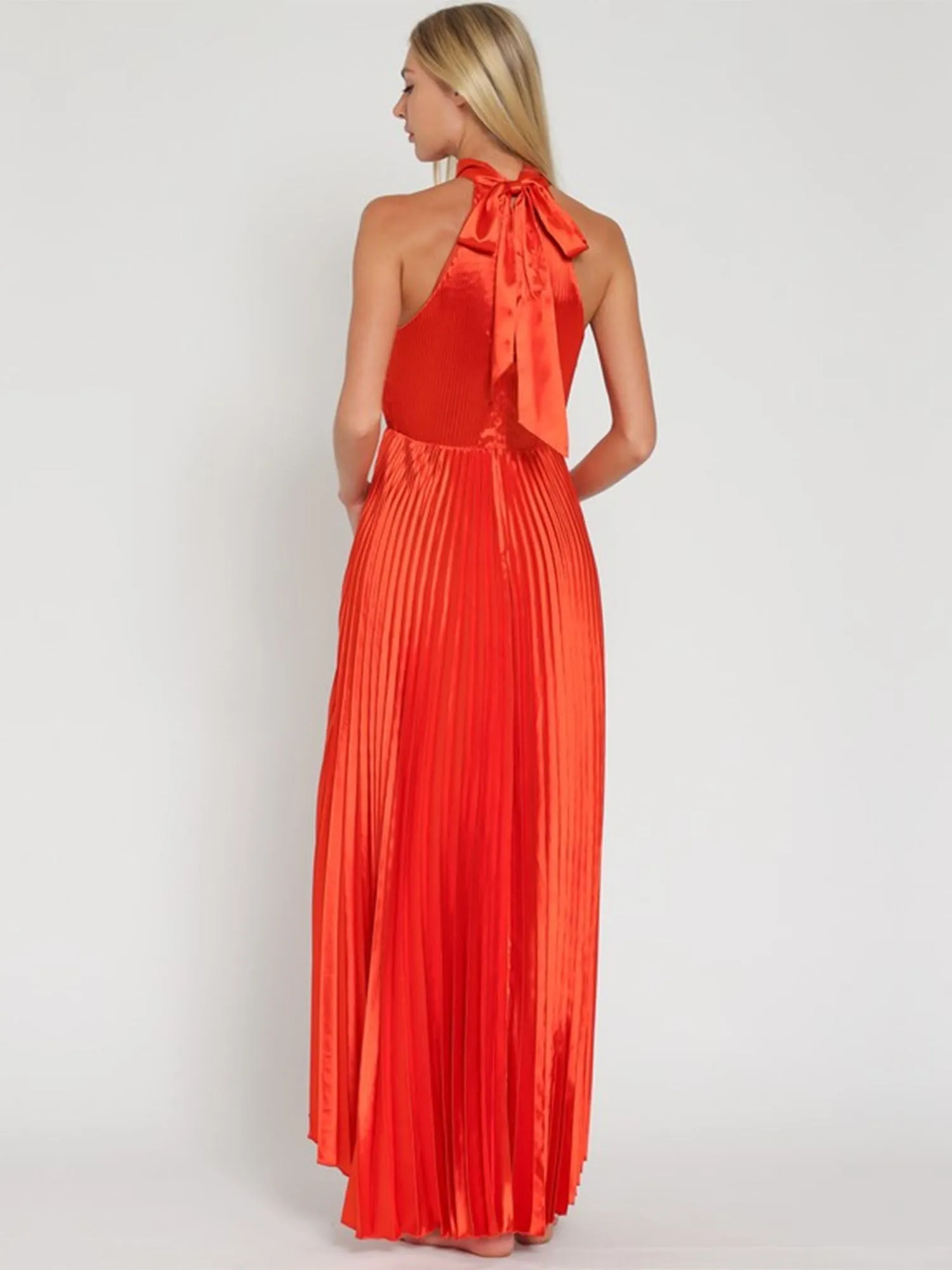 Aakaa Pleated Halter Neck Dress - Brands We Love