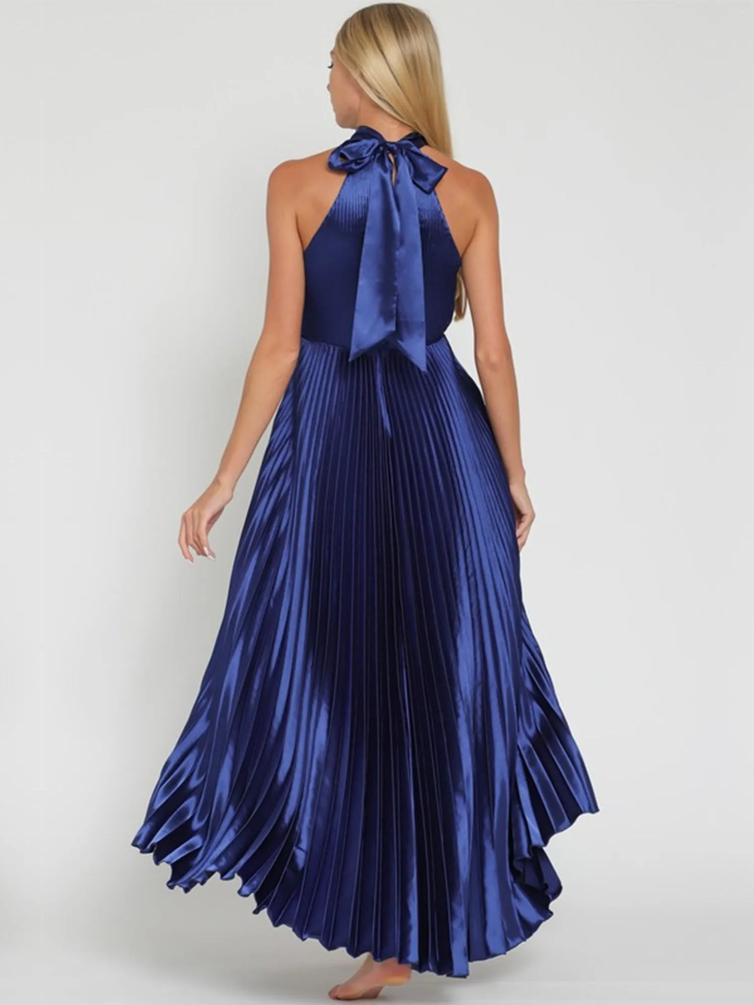 Aakaa Pleated Halter Neck Dress - Brands We Love