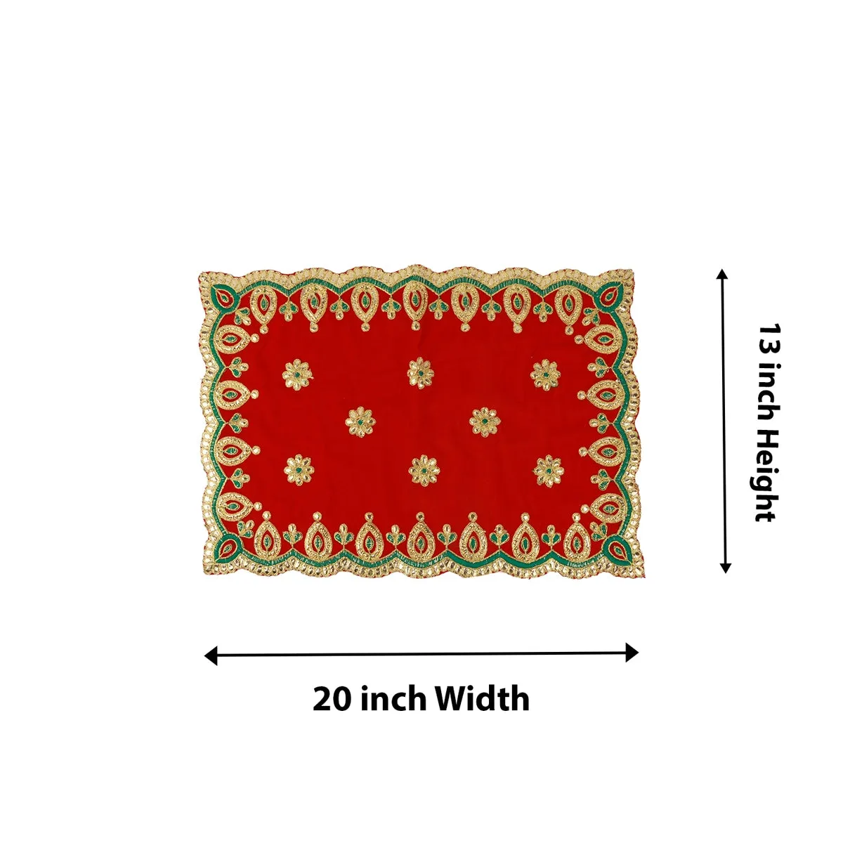 Asan Mat - 13 x 20 Inches | Velvet Aasan Mat/ Jari Border Pooja Aasan for Deity/ Assorted Colours/ 55 Gms Approx
