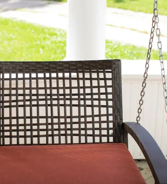 Augusto Double Seater Hanging Swing Without Stand For Balcony , Garden Swing (Dark Brown)
