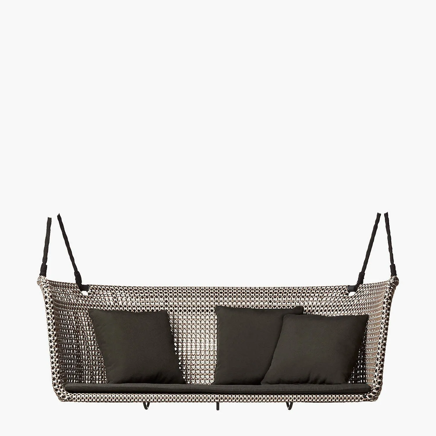 Barbara Three Seater Hanging Swing Without Stand For Balcony , Garden Swing (Brown, Light Brown, White)