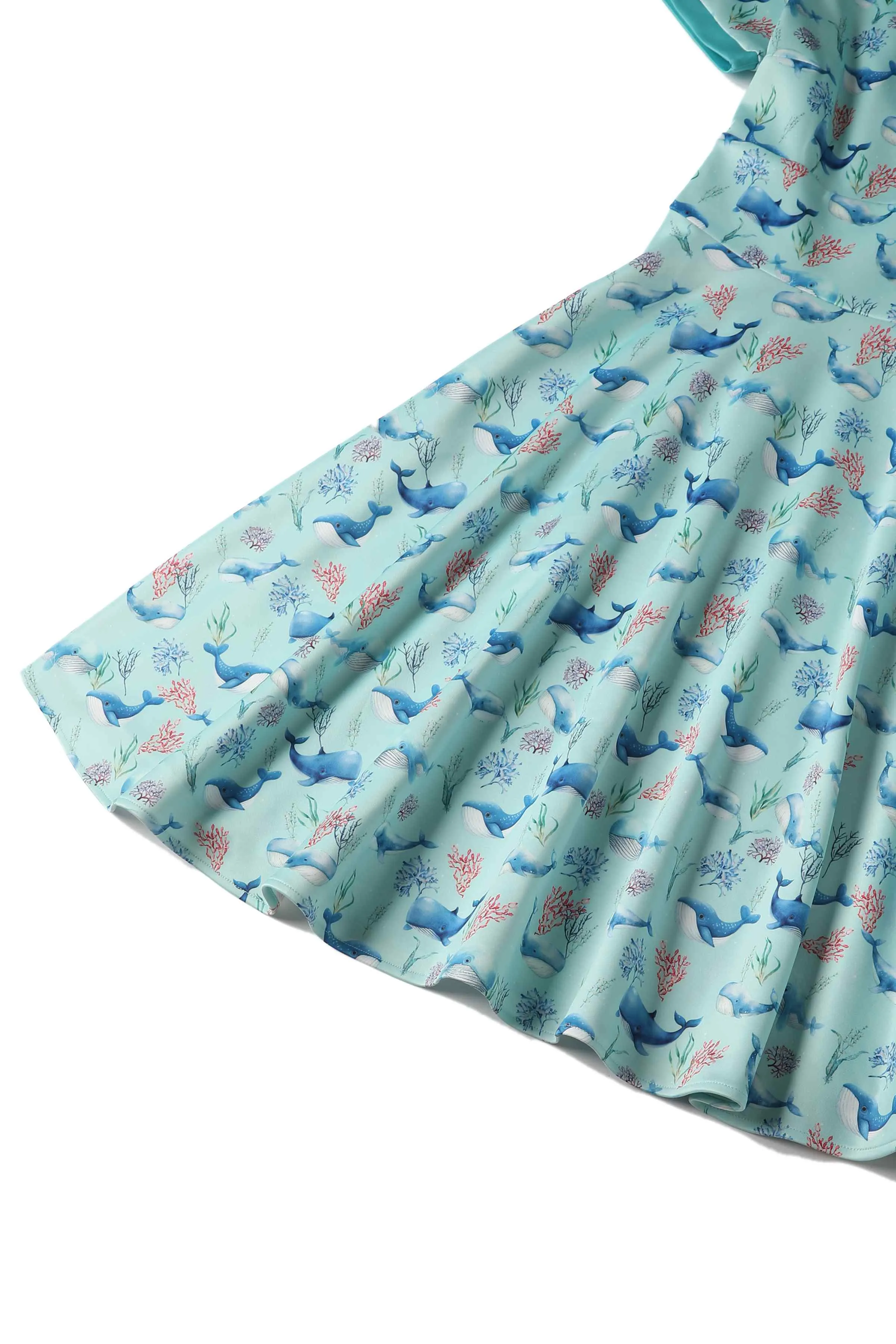 Darlene Baby Blue Whale Swing Dress