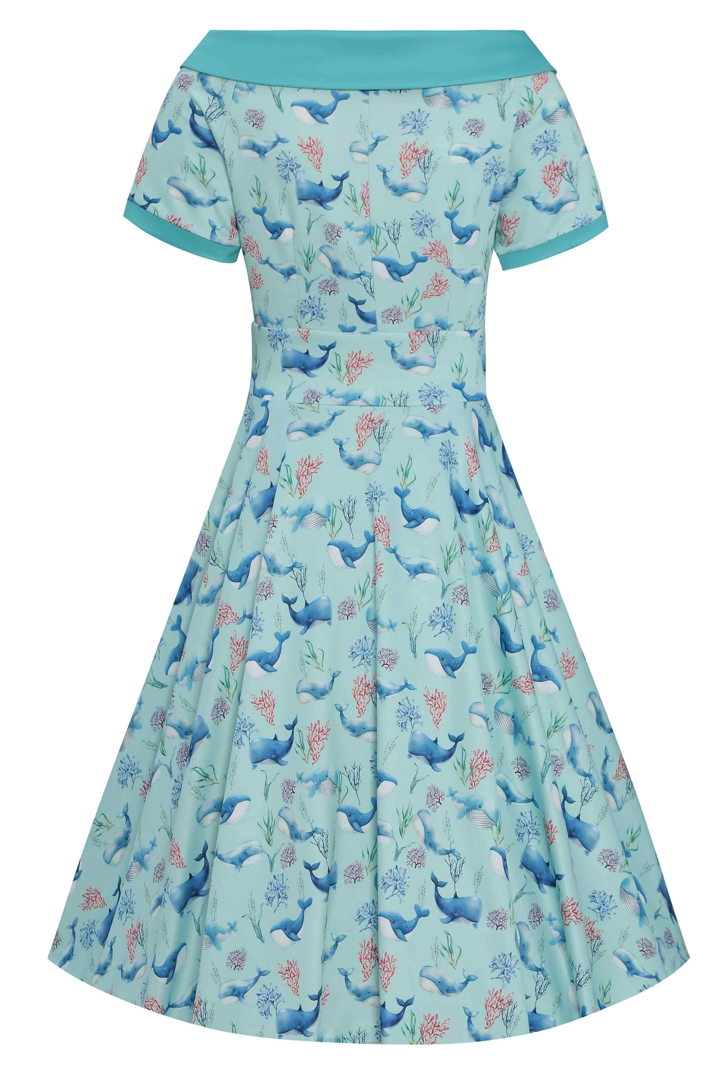 Darlene Baby Blue Whale Swing Dress
