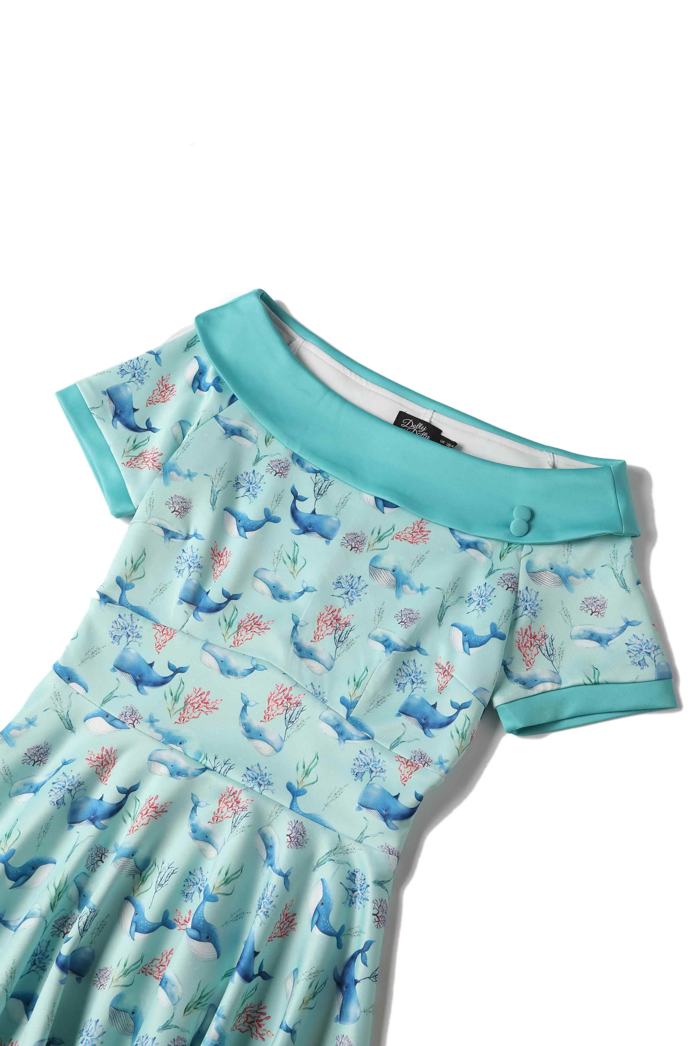 Darlene Baby Blue Whale Swing Dress