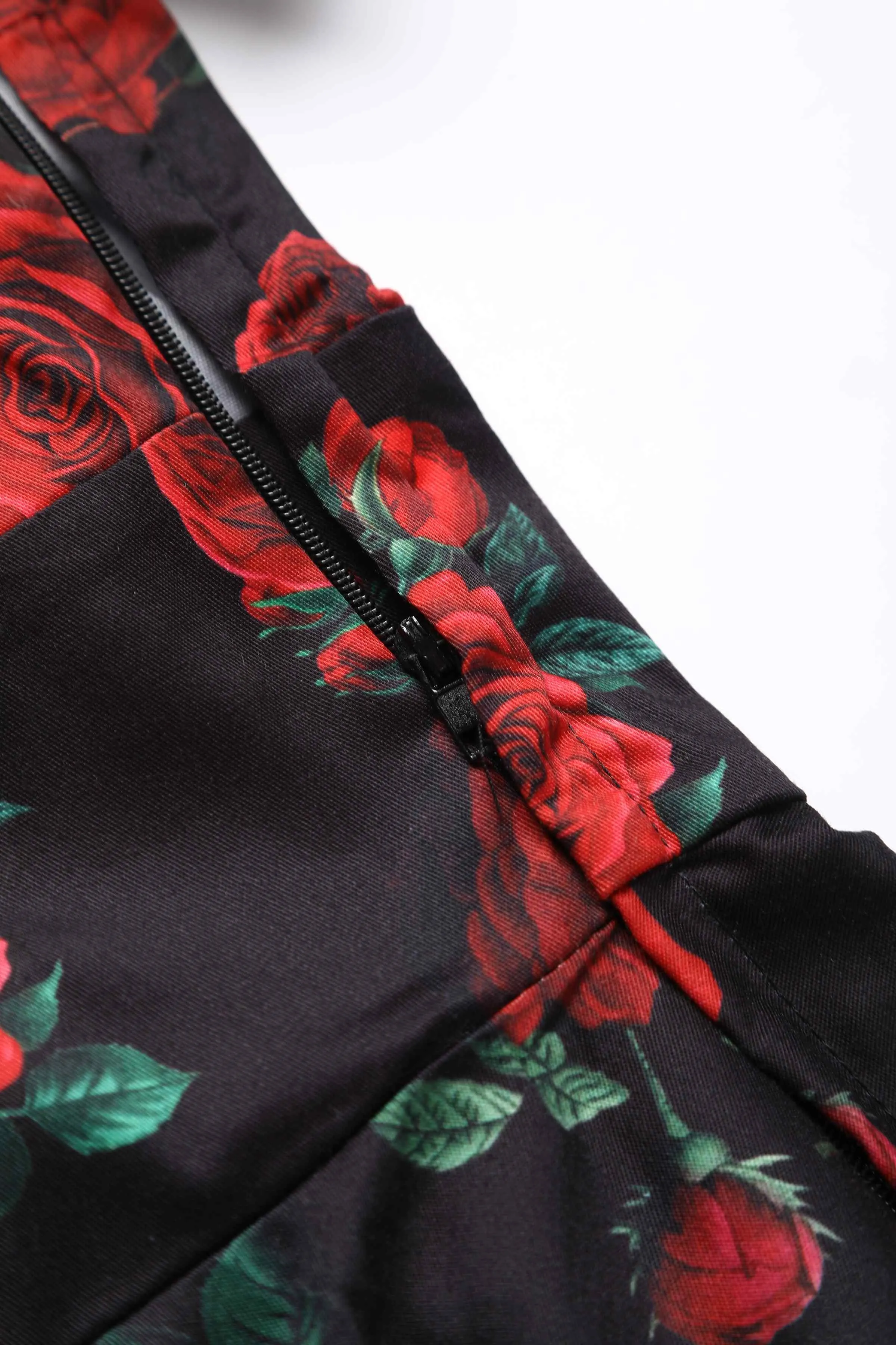 Darlene Red Rose Dress In Black