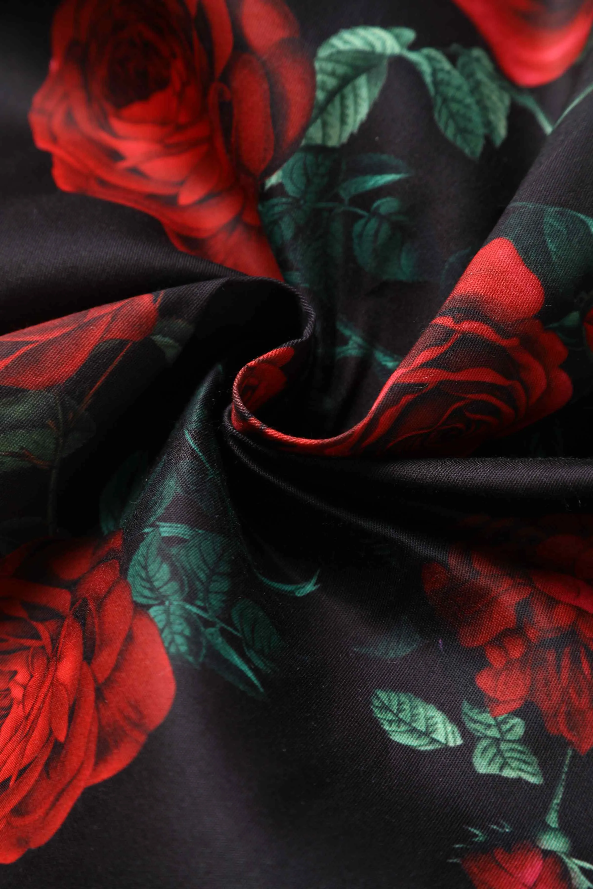 Darlene Red Rose Dress In Black