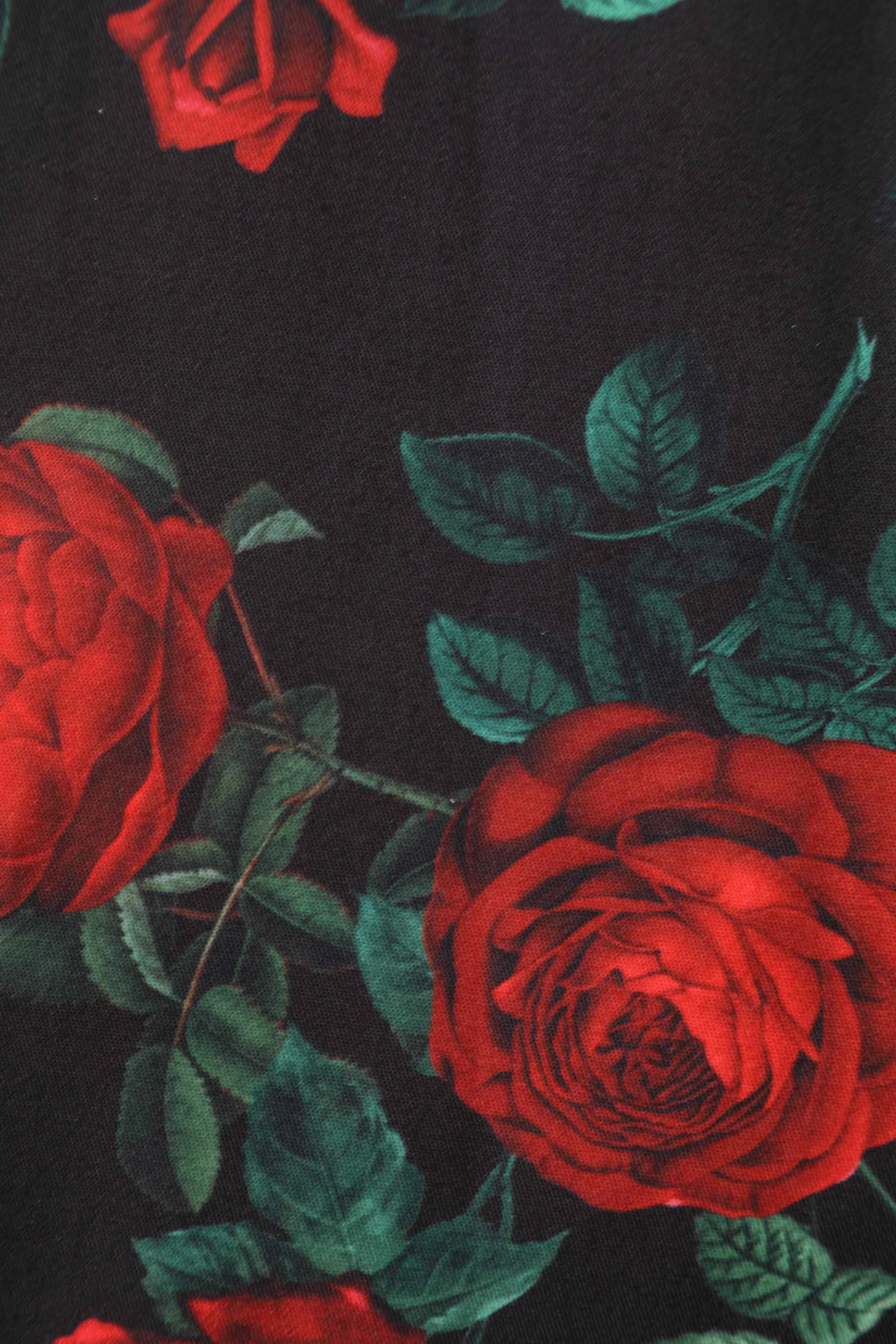 Darlene Red Rose Dress In Black