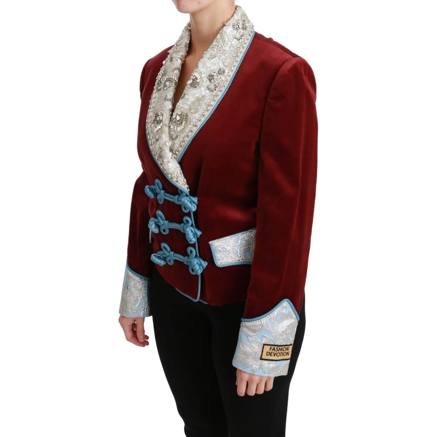 Dolce & Gabbana Opulent Red Baroque Detail Blazer