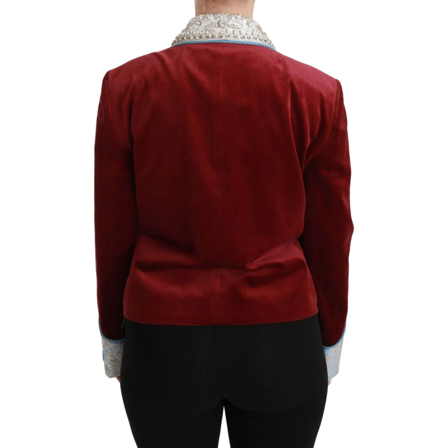 Dolce & Gabbana Opulent Red Baroque Detail Blazer