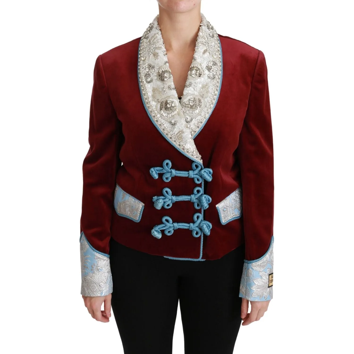 Dolce & Gabbana Opulent Red Baroque Detail Blazer