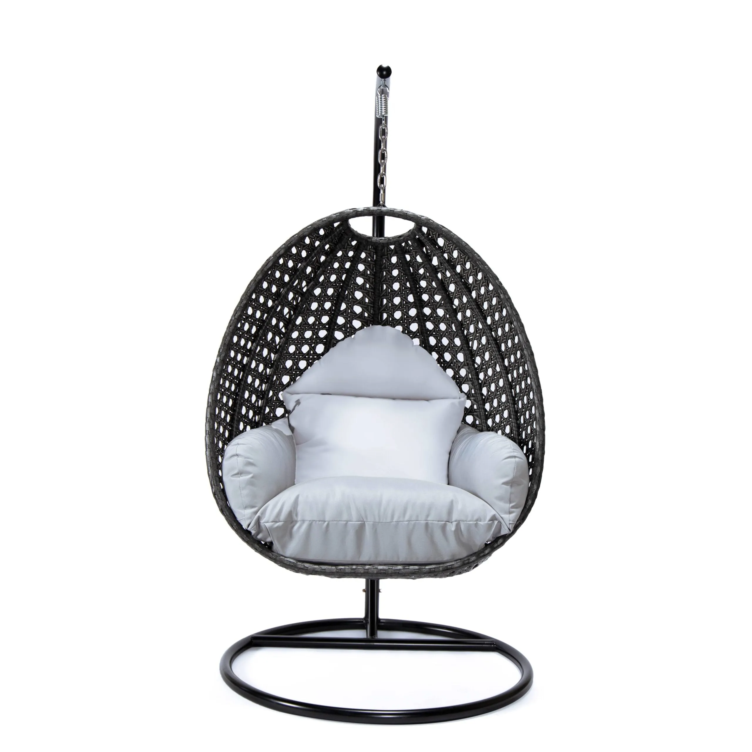 Doriano Single Seater Hanging Swing With Stand For Balcony , Garden (Drak Grey)