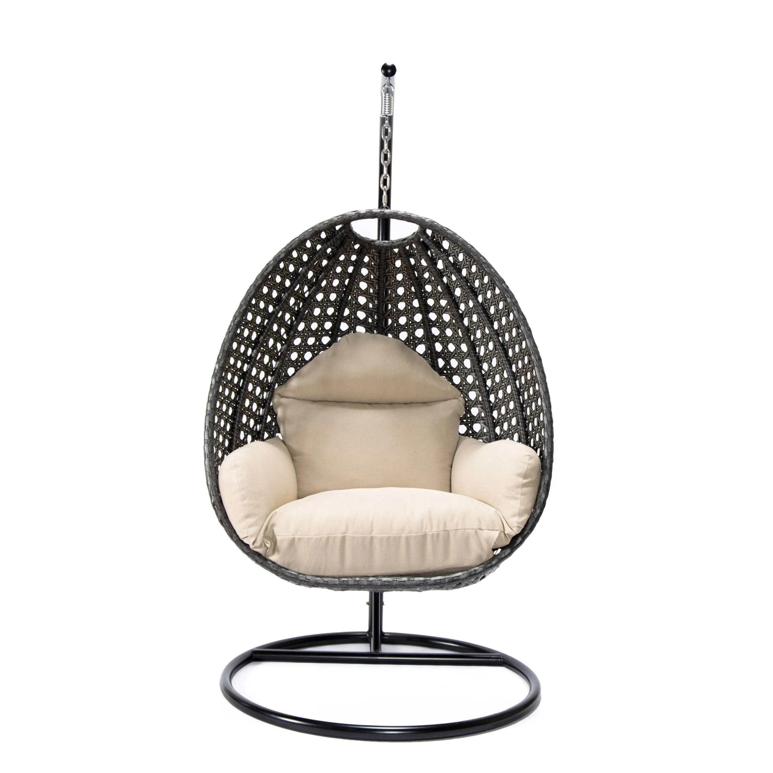 Doriano Single Seater Hanging Swing With Stand For Balcony , Garden (Drak Grey)