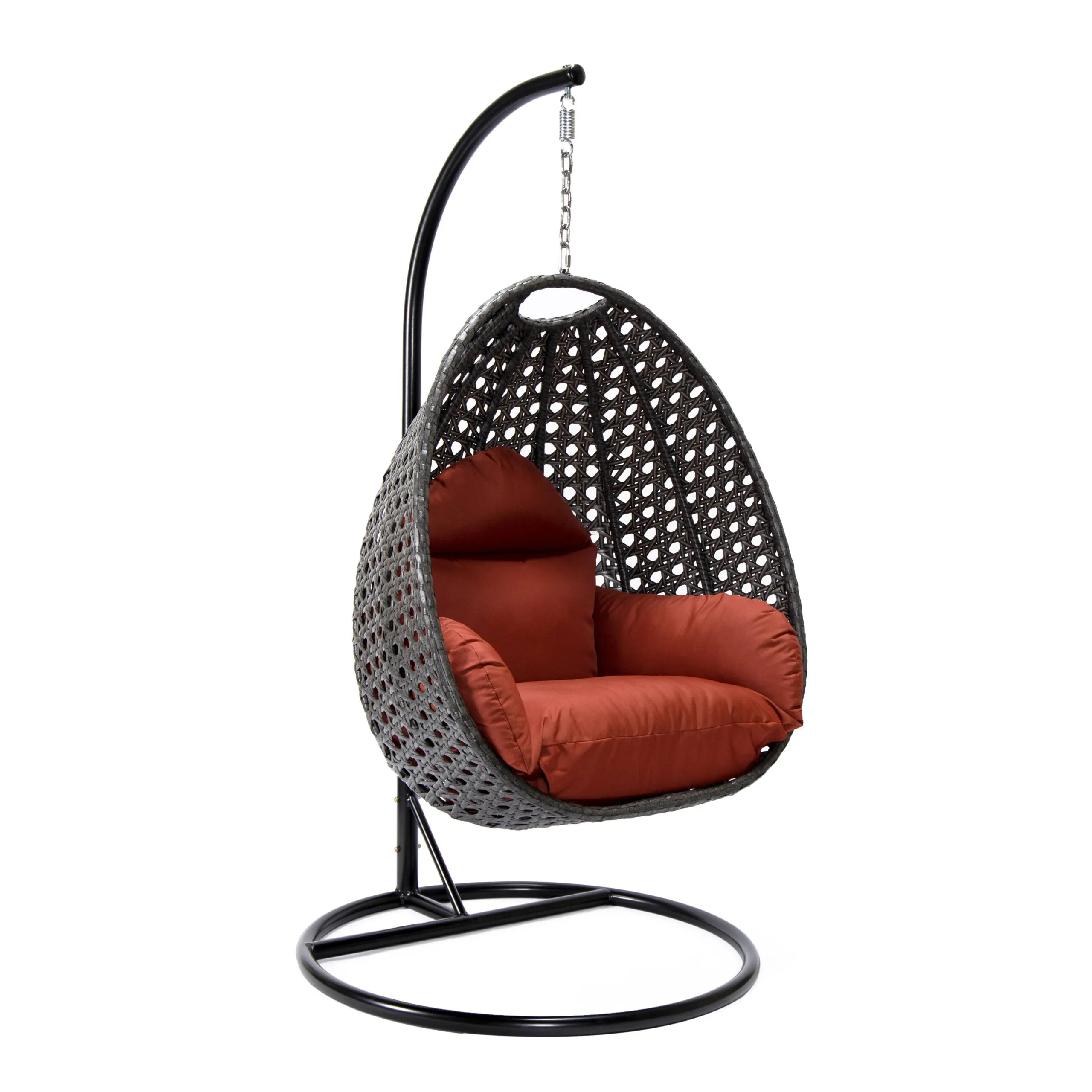 Doriano Single Seater Hanging Swing With Stand For Balcony , Garden (Drak Grey)
