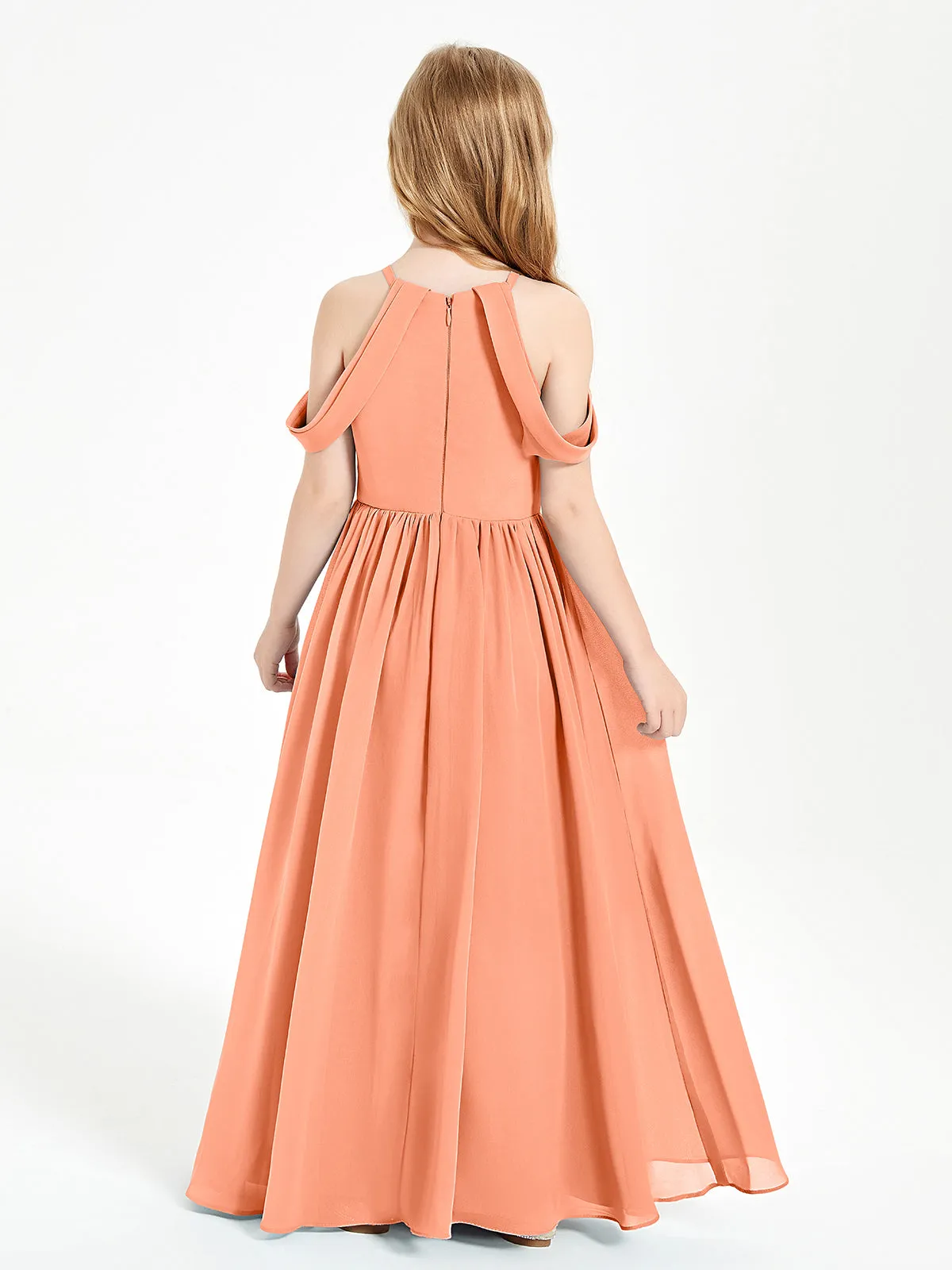 Dreamy Off the Shoulder Bridesmaid Gown for Junior Papaya