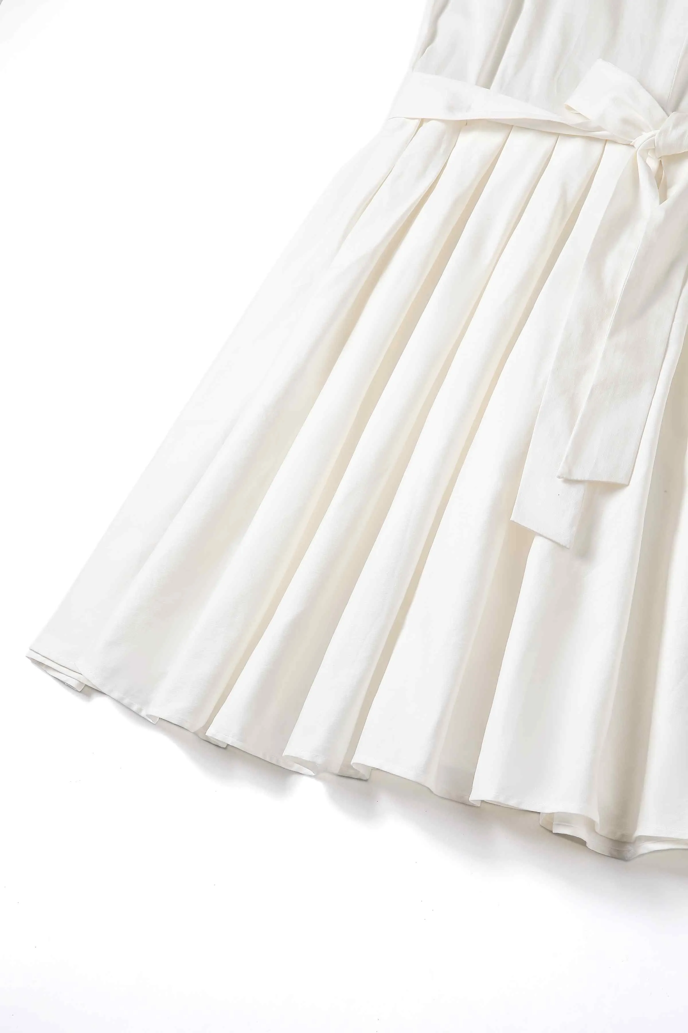 Elizabeth White Mesh Panel Bridal Swing Dress