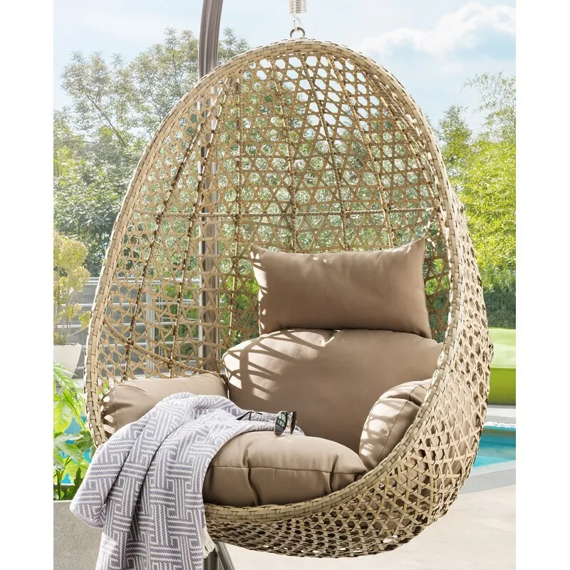 Eula Single Seater Hanging Swing With Stand For Balcony , Garden Swing (Gold)
