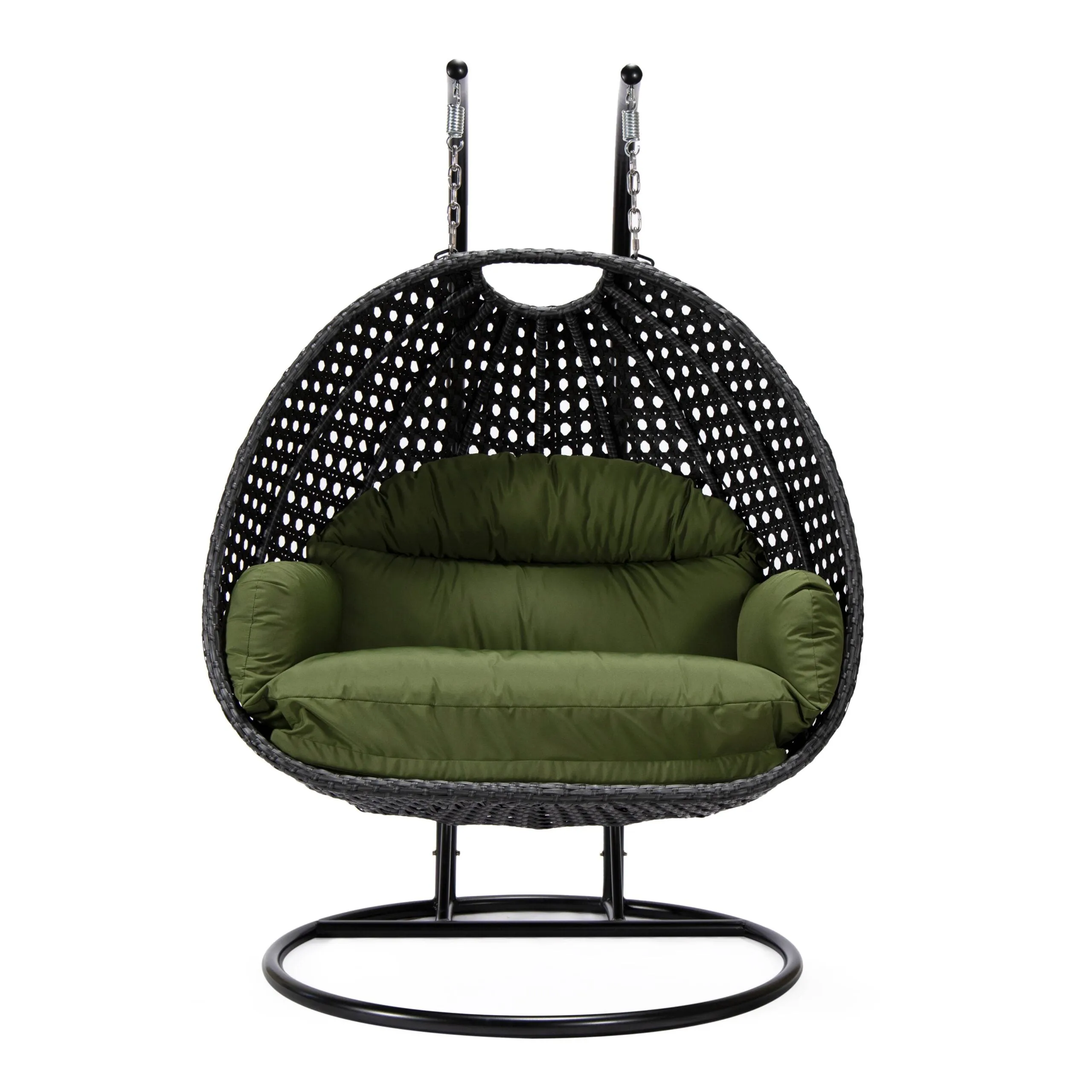 Fino Double Seater Hanging Swing With Stand For Balcony , Garden Swing (Dark Grey)