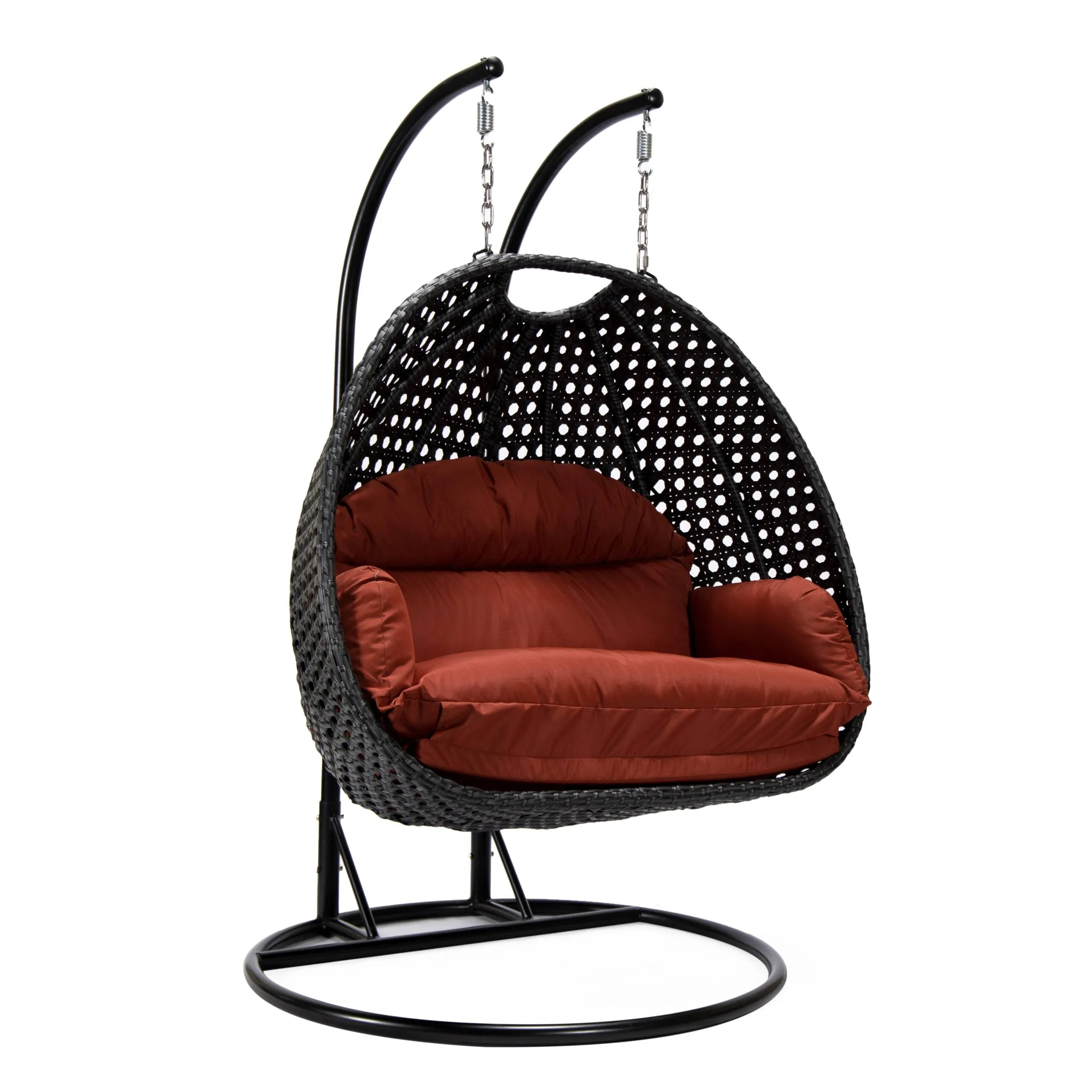 Fino Double Seater Hanging Swing With Stand For Balcony , Garden Swing (Dark Grey)