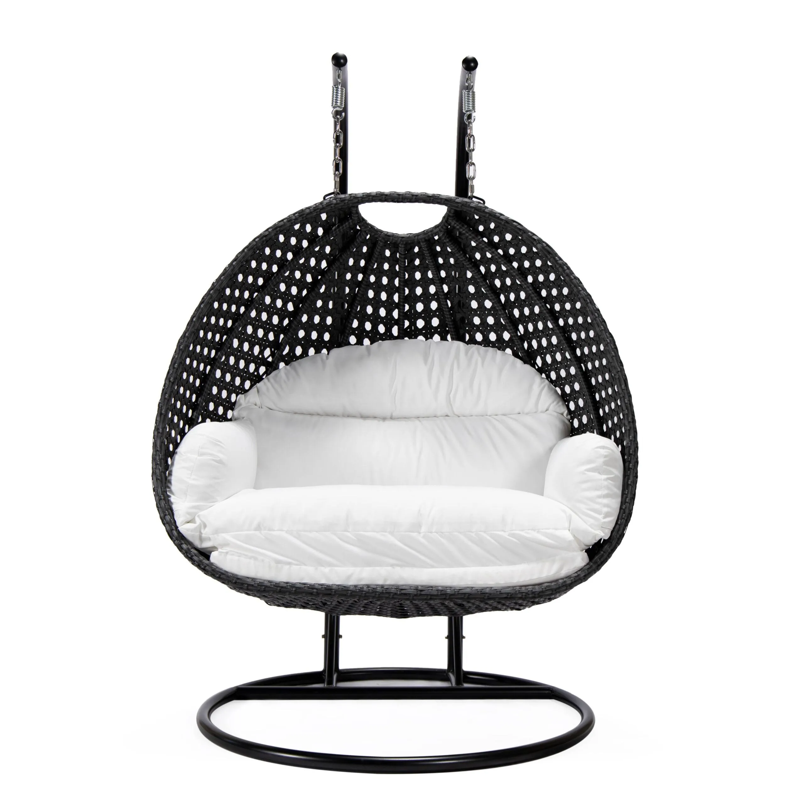 Fino Double Seater Hanging Swing With Stand For Balcony , Garden Swing (Dark Grey)