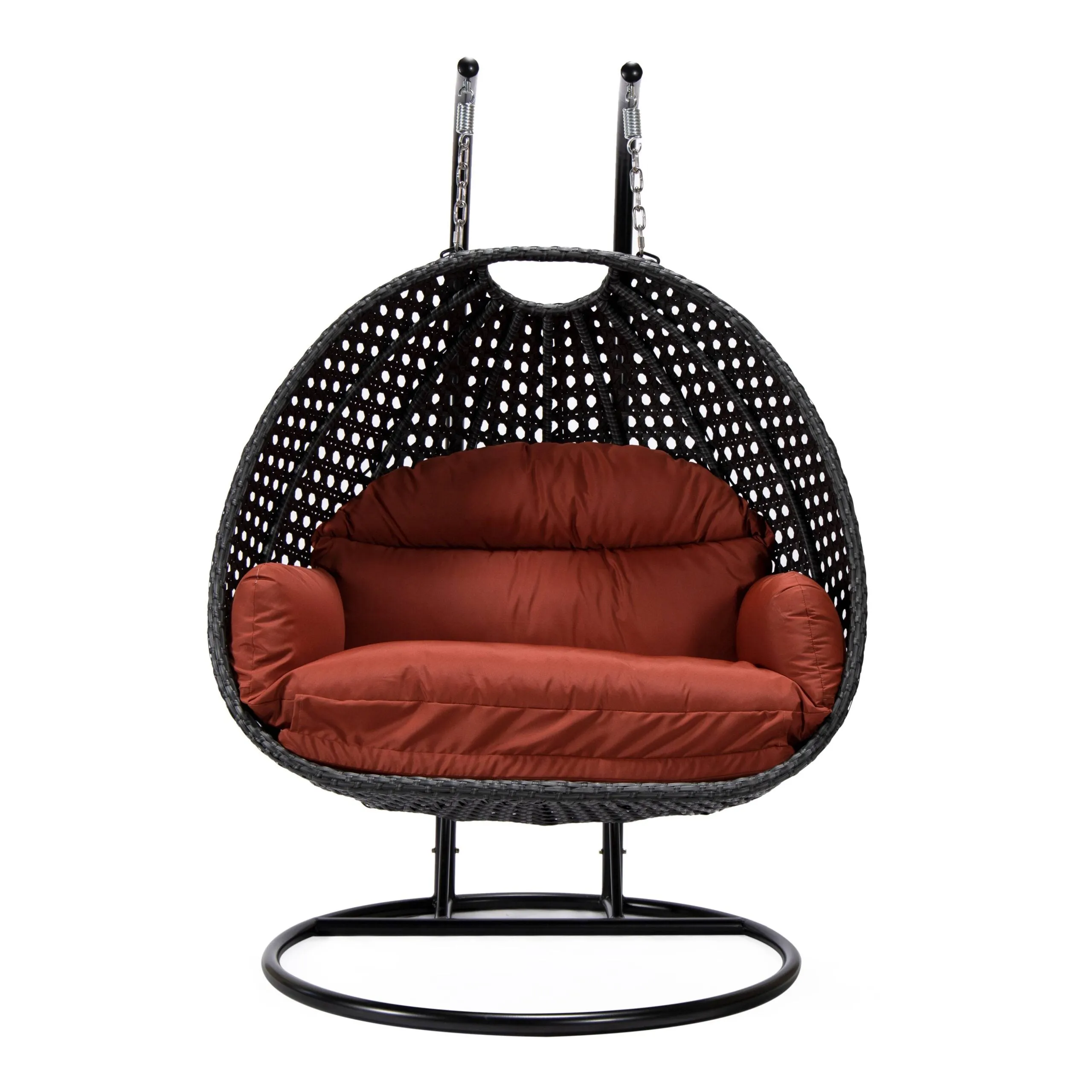Fino Double Seater Hanging Swing With Stand For Balcony , Garden Swing (Dark Grey)