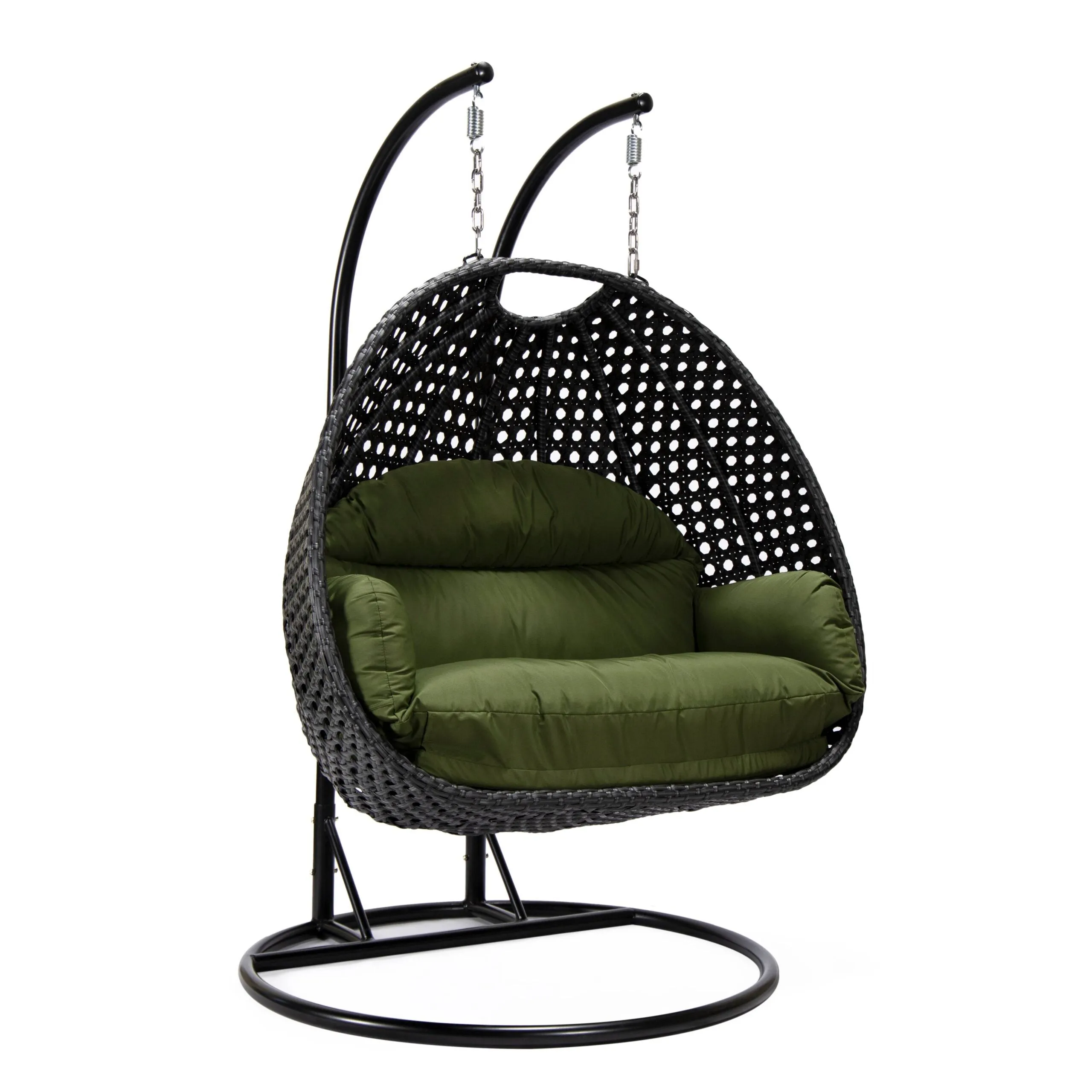 Fino Double Seater Hanging Swing With Stand For Balcony , Garden Swing (Dark Grey)