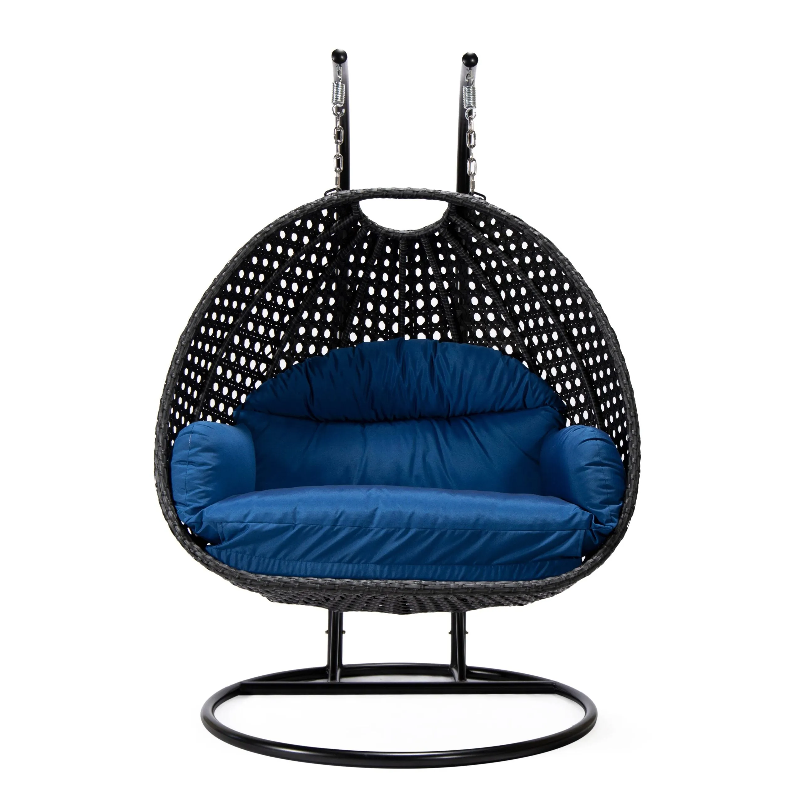 Fino Double Seater Hanging Swing With Stand For Balcony , Garden Swing (Dark Grey)