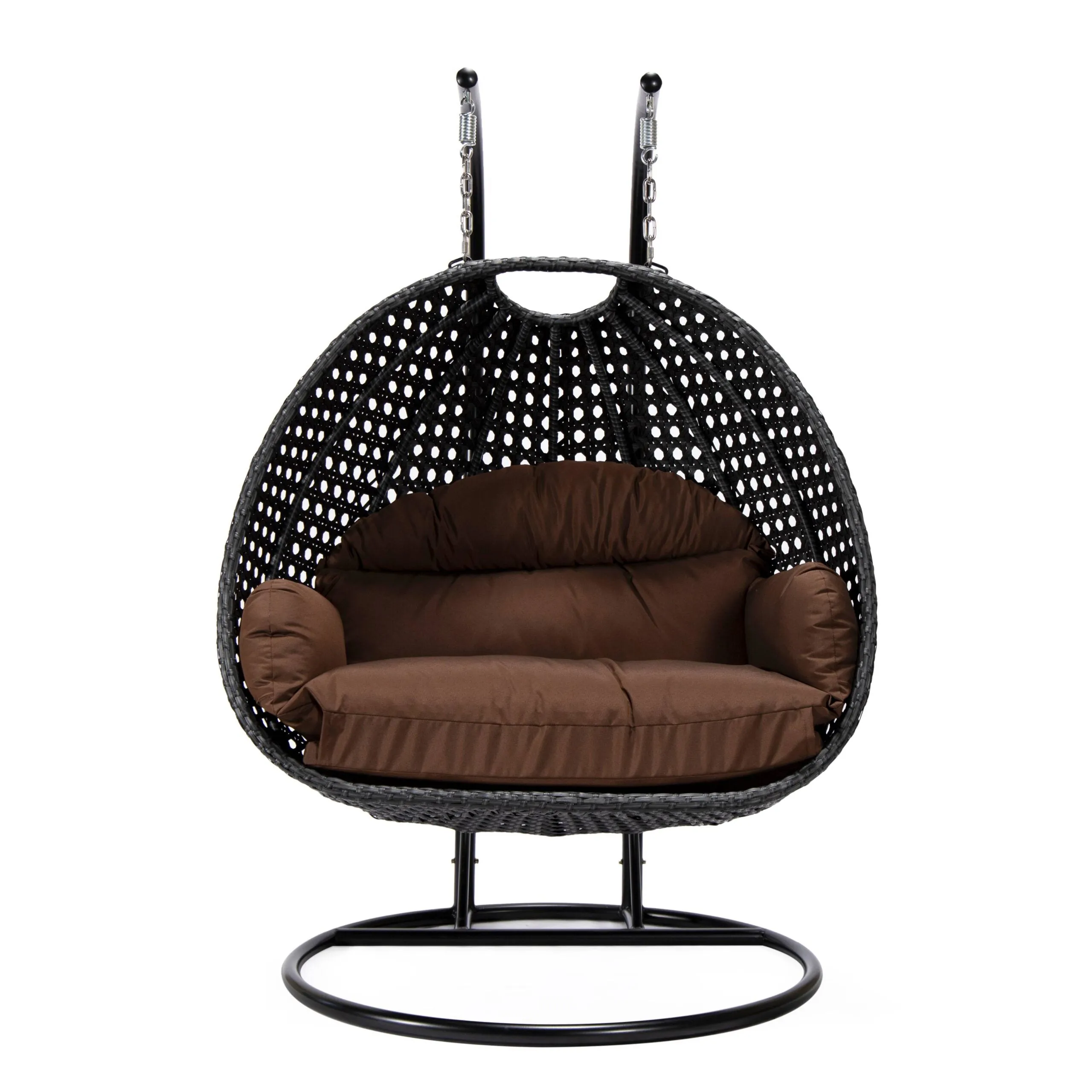 Fino Double Seater Hanging Swing With Stand For Balcony , Garden Swing (Dark Grey)