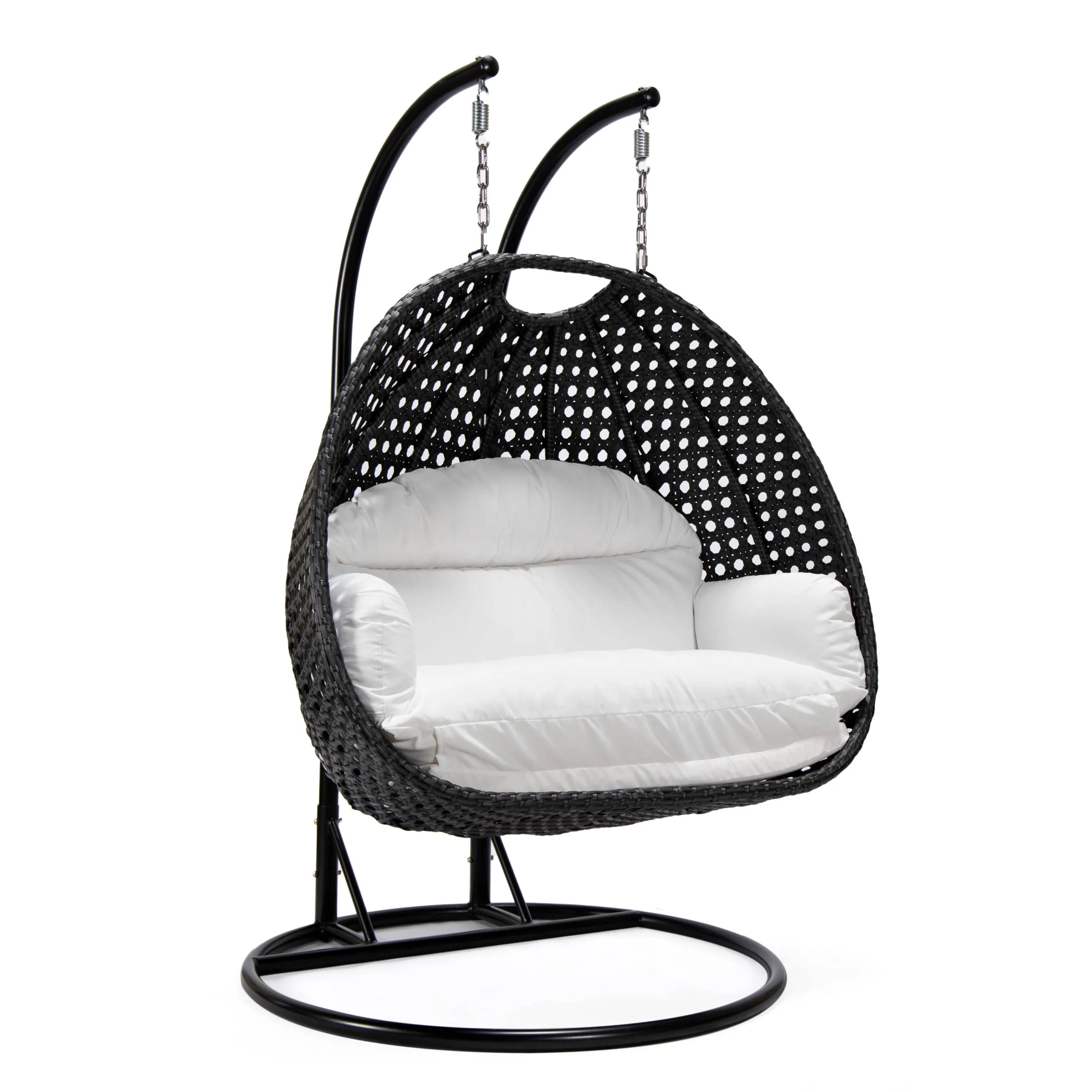 Fino Double Seater Hanging Swing With Stand For Balcony , Garden Swing (Dark Grey)