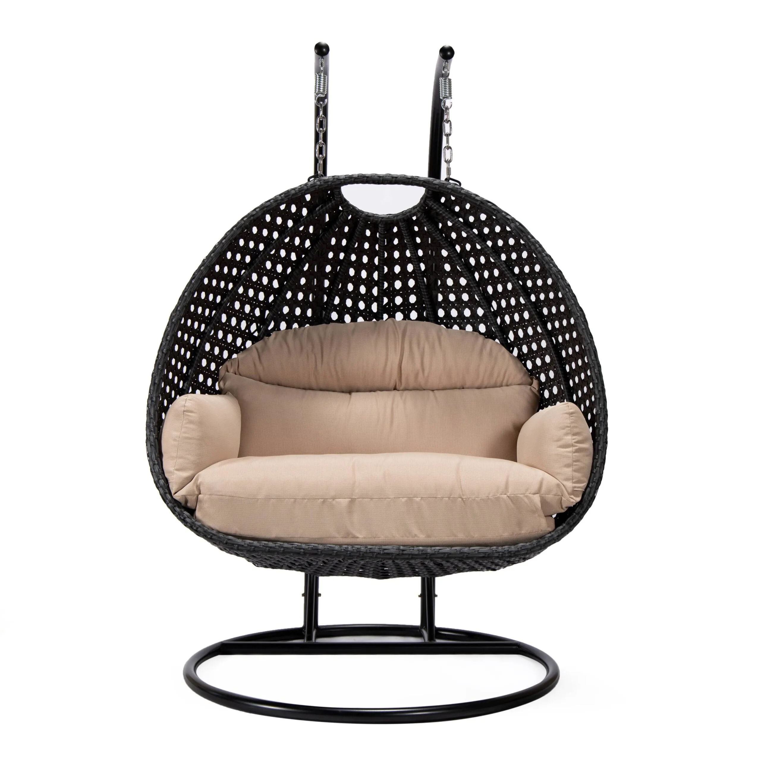 Fino Double Seater Hanging Swing With Stand For Balcony , Garden Swing (Dark Grey)
