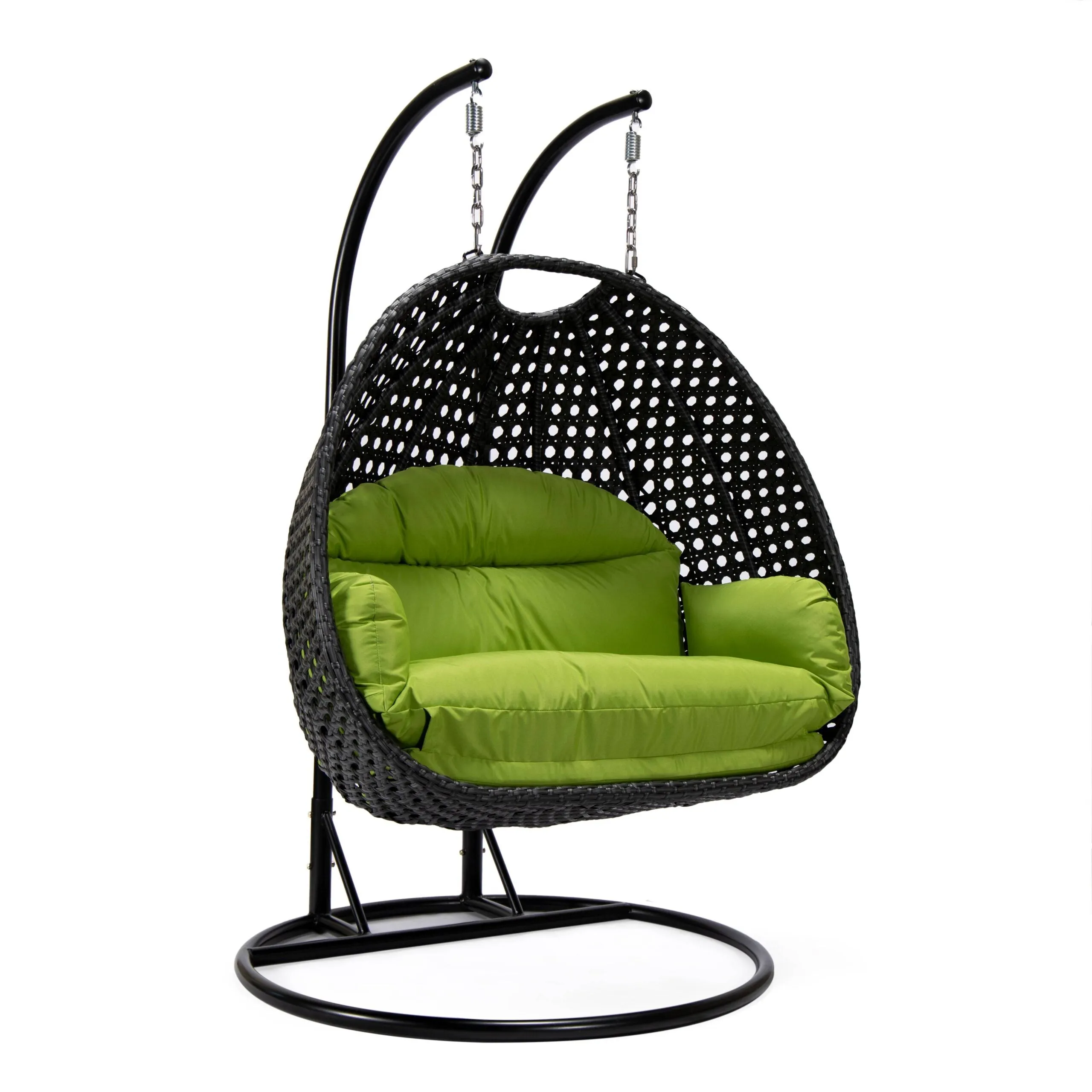 Fino Double Seater Hanging Swing With Stand For Balcony , Garden Swing (Dark Grey)