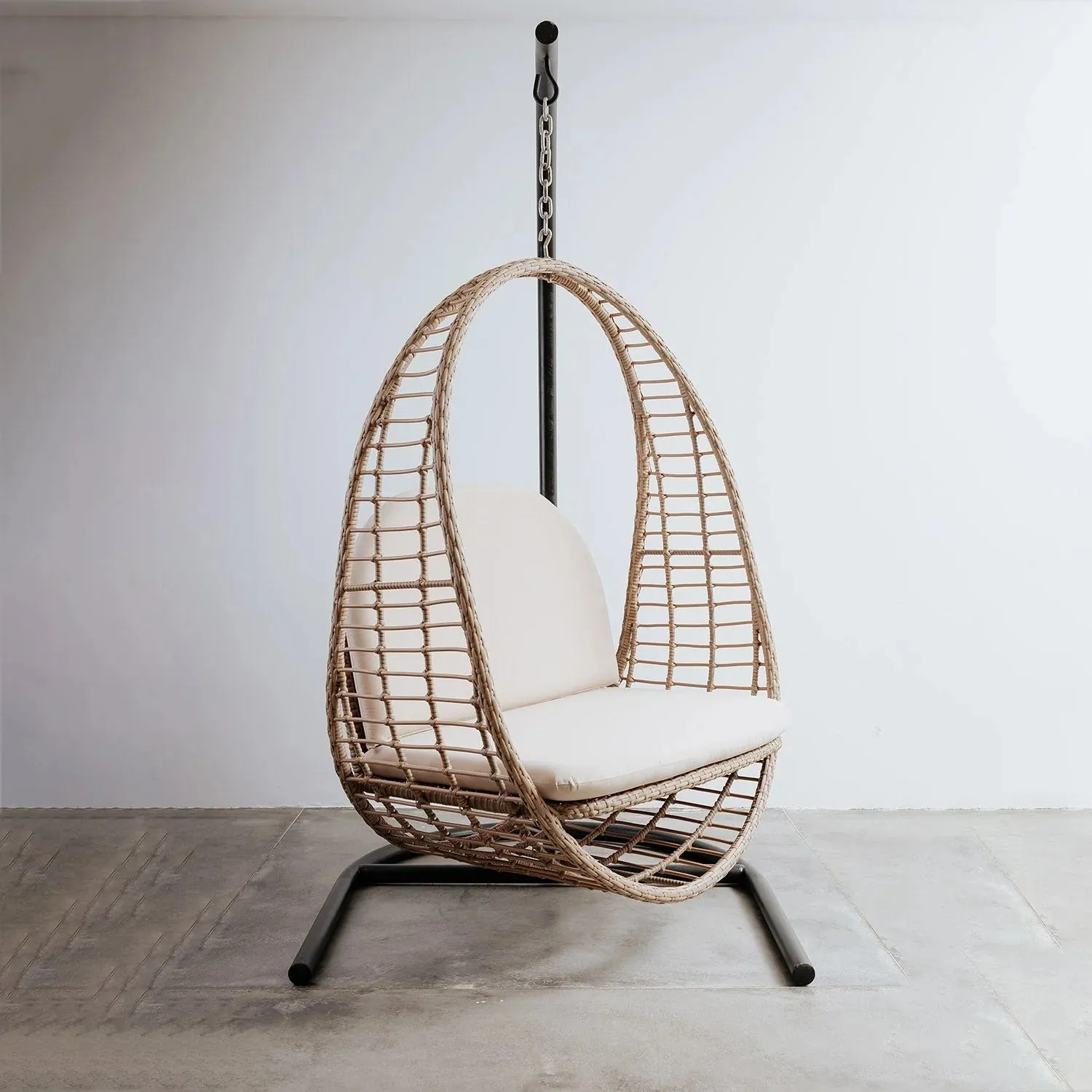 Floom Single Seater Hanging Swing With Stand For Balcony , Garden Swing (Tan)
