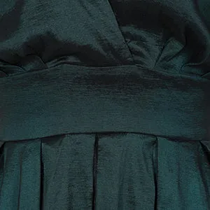 Green Taffeta Sweetheart Neck Flare Party Dress