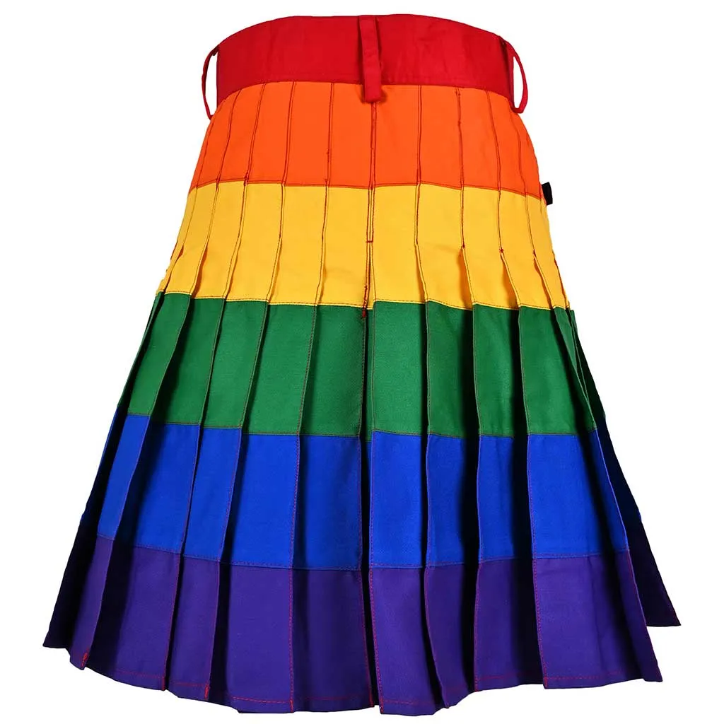 Hybrid Cargo Kilt Rainbow Round Pleated