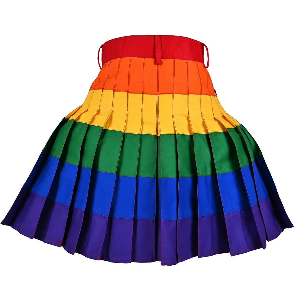 Hybrid Cargo Kilt Rainbow Round Pleated