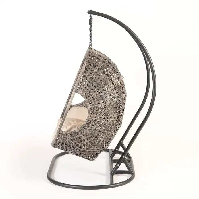 KASA Three Seater Hanging Swing With Stand For Balcony , Garden Swing (Golden)