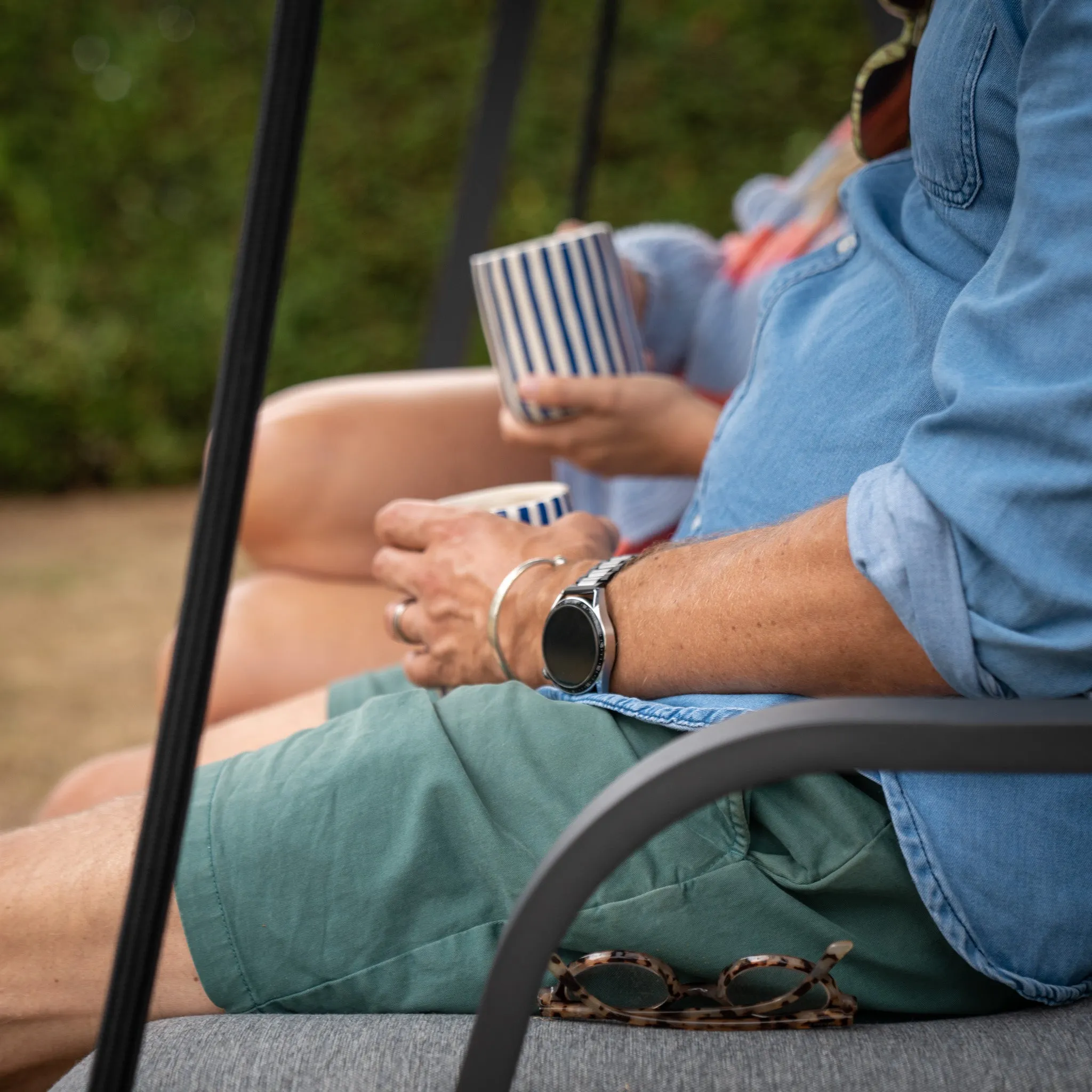 Lima Aluminium Swing Seat in Washed Grey