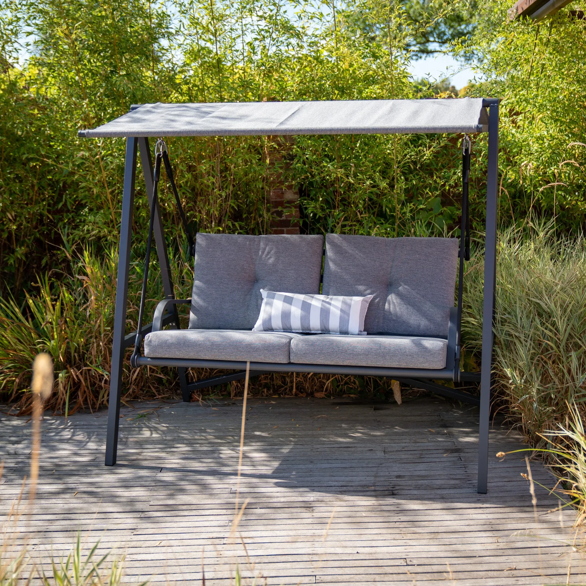 Lima Aluminium Swing Seat in Washed Grey