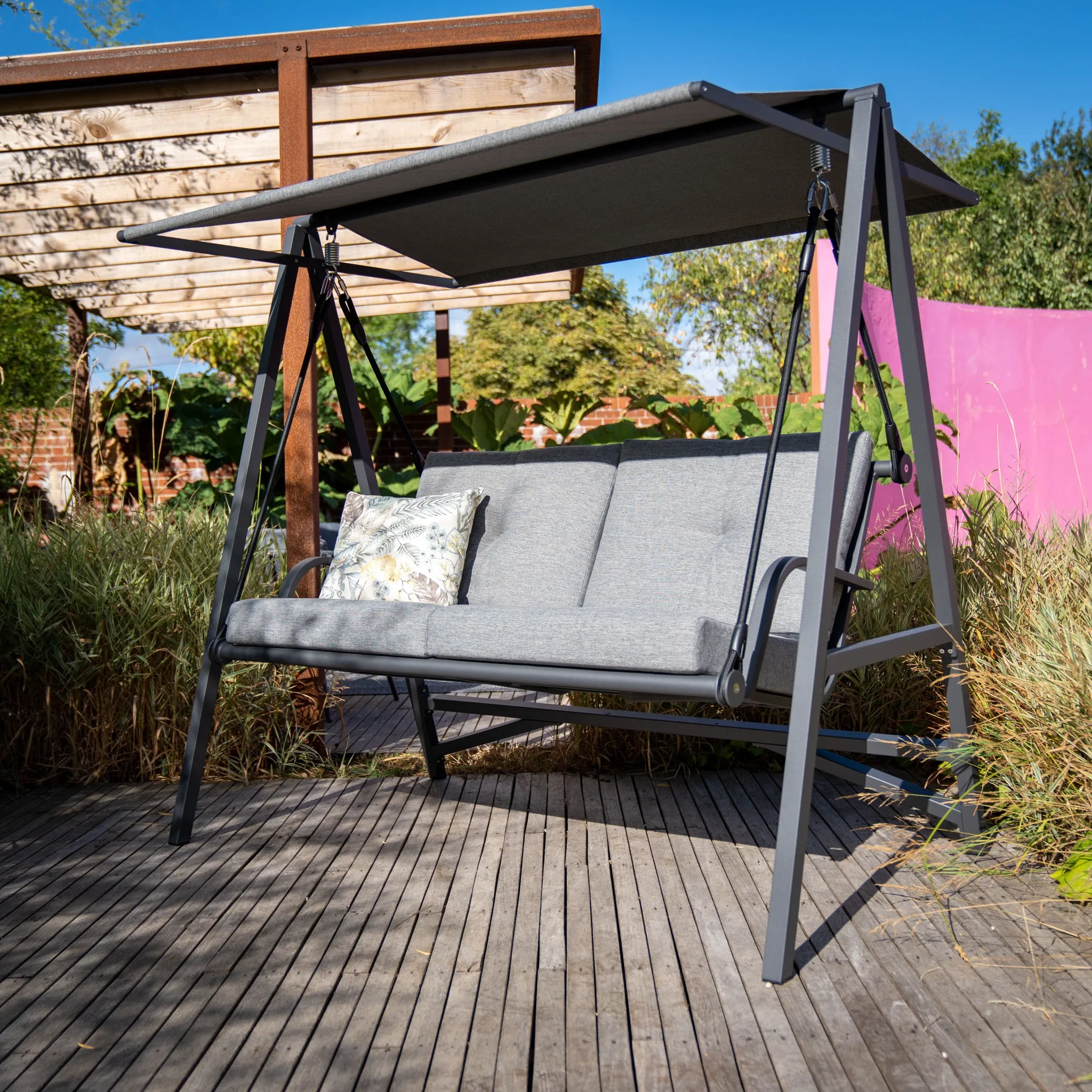 Lima Aluminium Swing Seat in Washed Grey