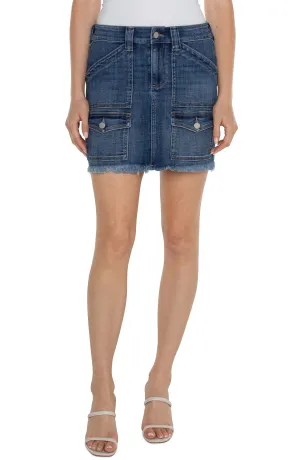 Liverpool Cargo Skirt With Fray Hem In State Street