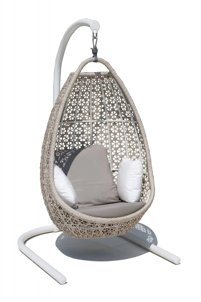 Lorenzo Single Seater Hanging Swing With Stand For Balcony , Garden Swing (Silver)