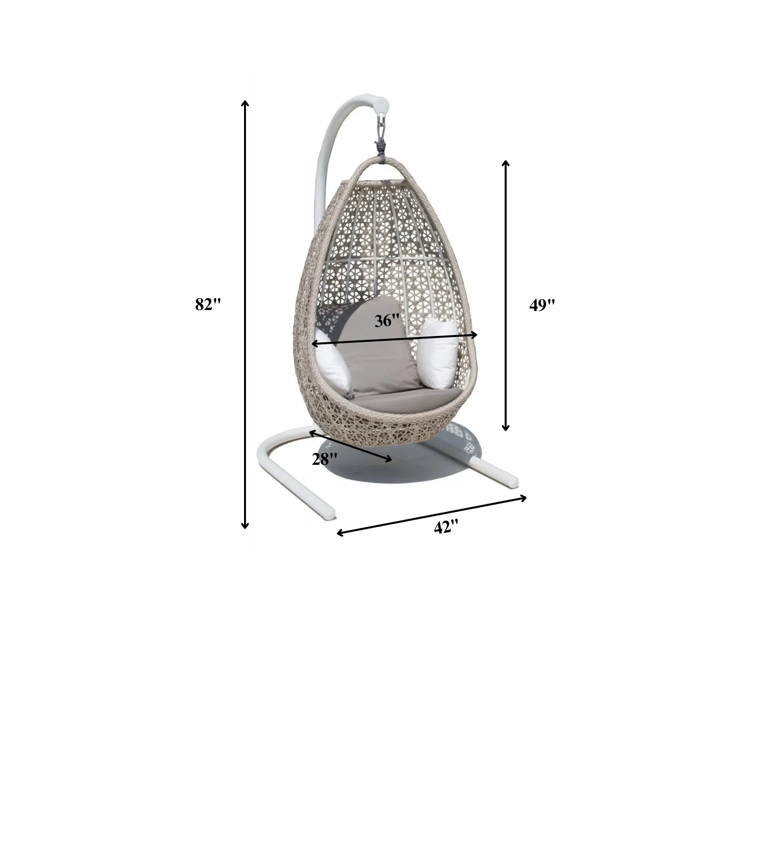 Lorenzo Single Seater Hanging Swing With Stand For Balcony , Garden Swing (Silver)