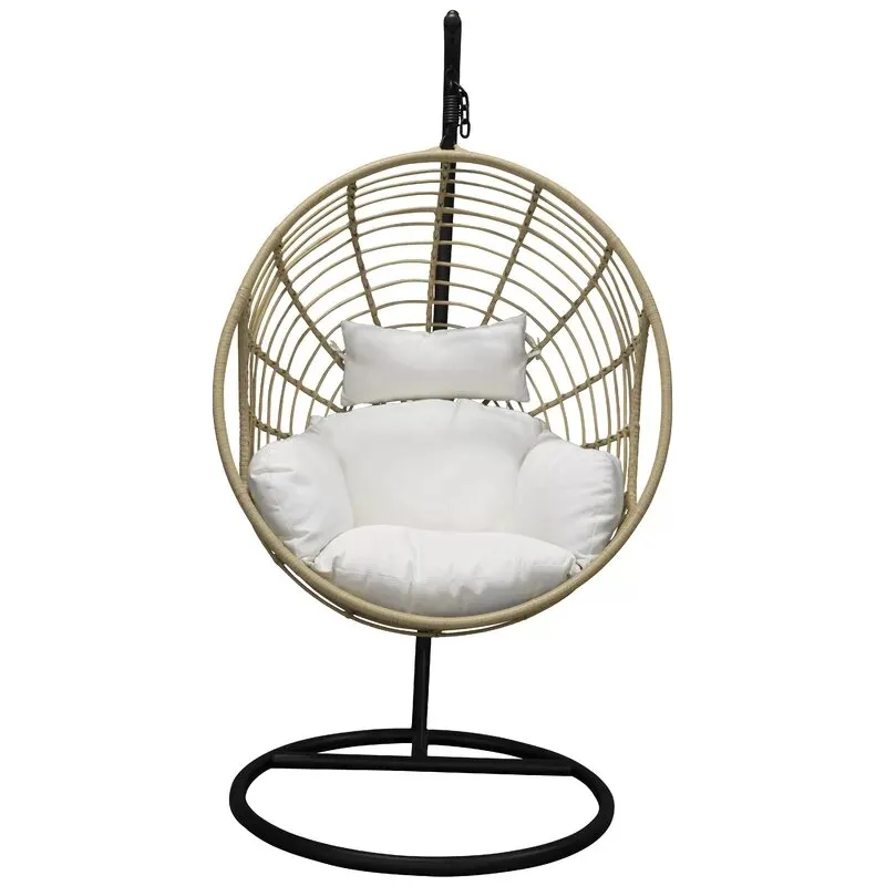Montalti Single Seater Hanging Swing With Stand For Balcony , Garden Swing (Gold)