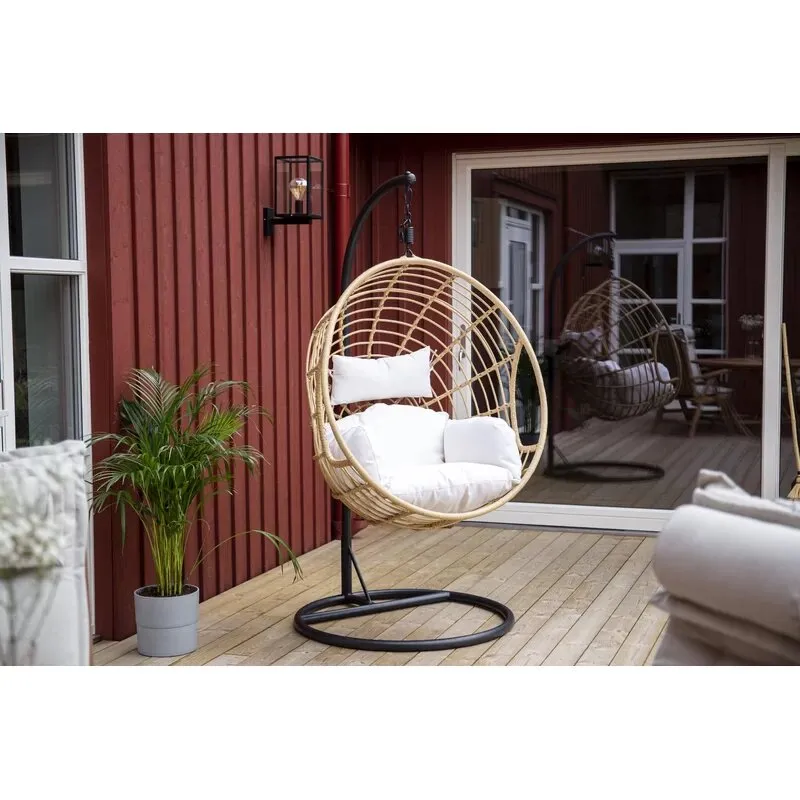 Montalti Single Seater Hanging Swing With Stand For Balcony , Garden Swing (Gold)