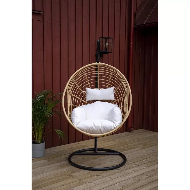 Montalti Single Seater Hanging Swing With Stand For Balcony , Garden Swing (Gold)