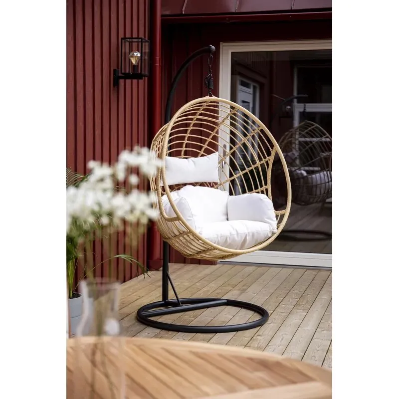 Montalti Single Seater Hanging Swing With Stand For Balcony , Garden Swing (Gold)