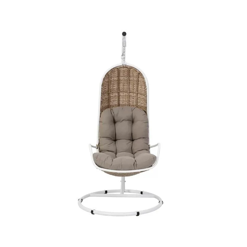 Rossi Single Seater Hanging Swing With Stand For Balcony , Garden Swing (Sea shell)