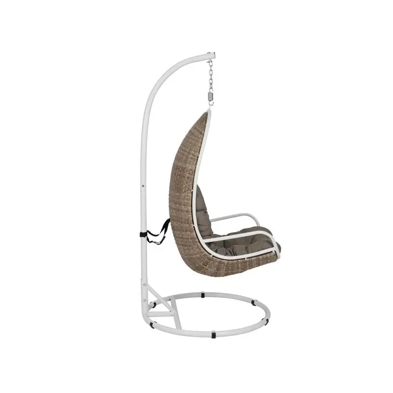 Rossi Single Seater Hanging Swing With Stand For Balcony , Garden Swing (Sea shell)