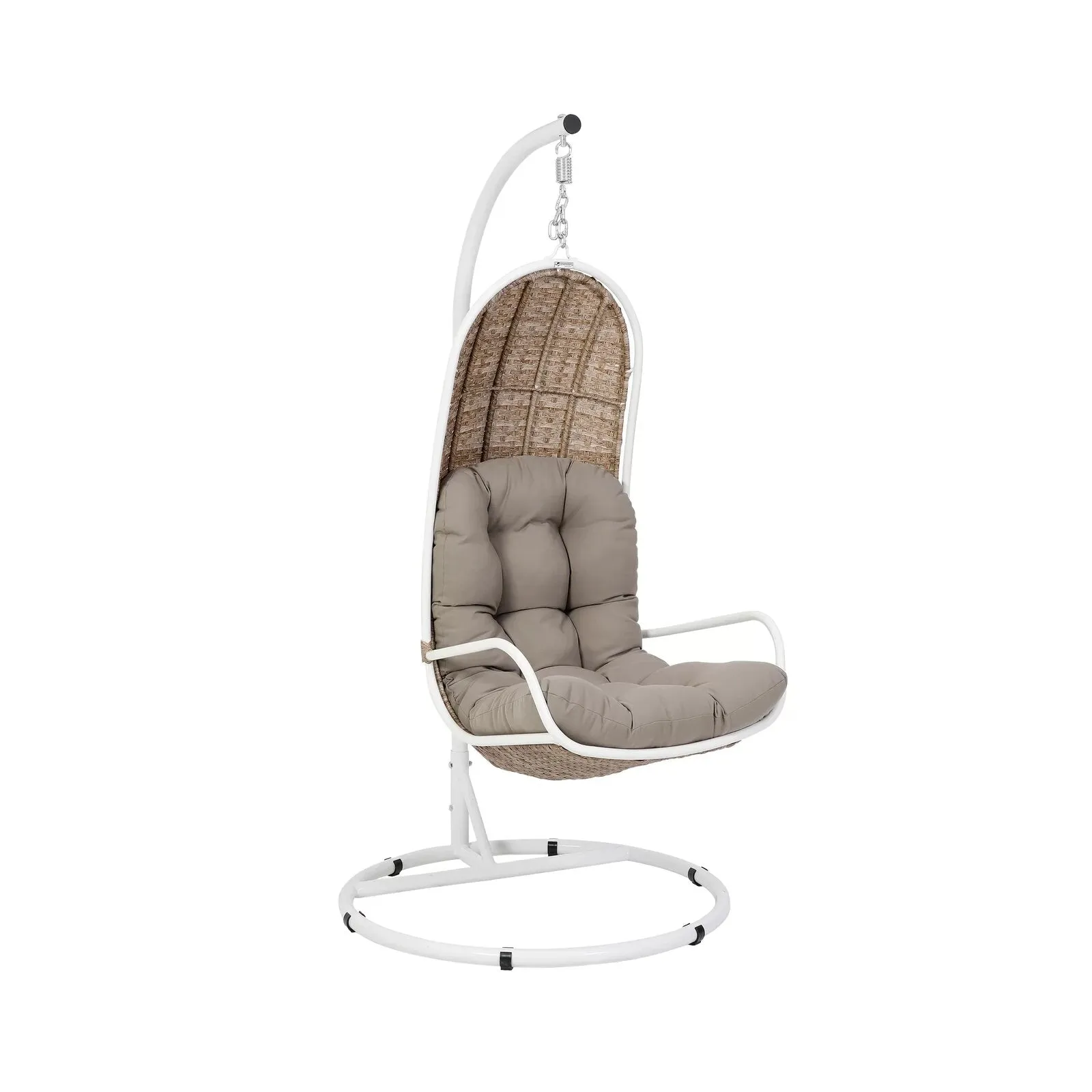 Rossi Single Seater Hanging Swing With Stand For Balcony , Garden Swing (Sea shell)