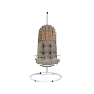 Rossi Single Seater Hanging Swing With Stand For Balcony , Garden Swing (Sea shell)